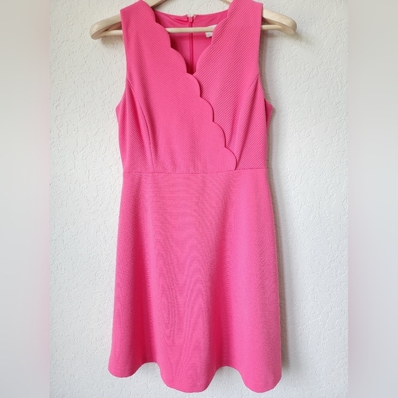 Elle Macpherson Pink Scallop Neck Dress Size 4 - Picture 2 of 8